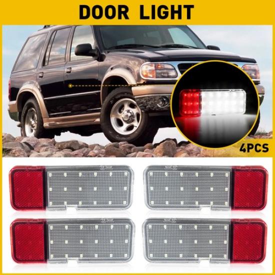 Rear Panel LED Door Courtesy Lamp Red White Light For 1997-2002 Ford Expedition
