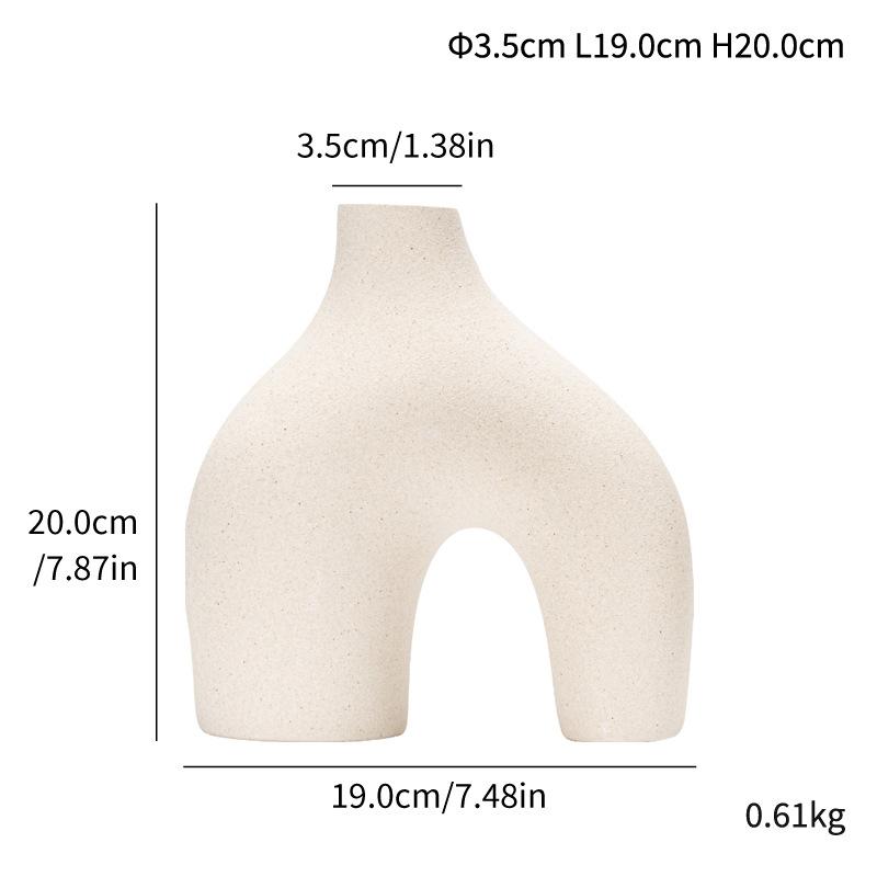 European-Style Plain-Fired Ceramic Vase, High-End Creative Flower Arrangement, Light Luxury Decorative Ornament