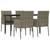 VidaXL Mobilier à dîner de jardin et coussins 5 pcs noir et gris 3185151