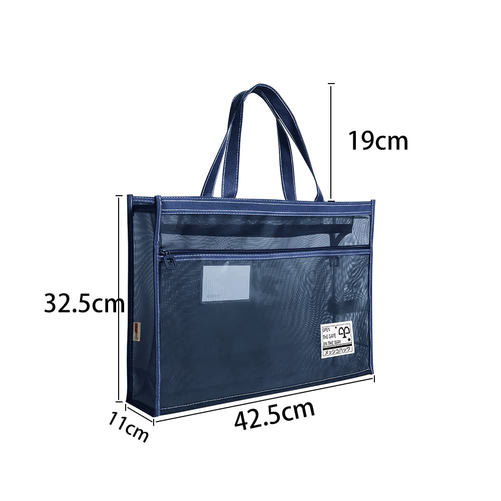 Bolsa de Transporte LONTG A3, Bolsa para Documentos, Bolsa de Negócios para Papel A3, Documentos, Materiais de Arte e Pranchas de Desenho, Bolsa para Esboços, Nylon com Malha, Bolsa Tote de Grande Capacidade
