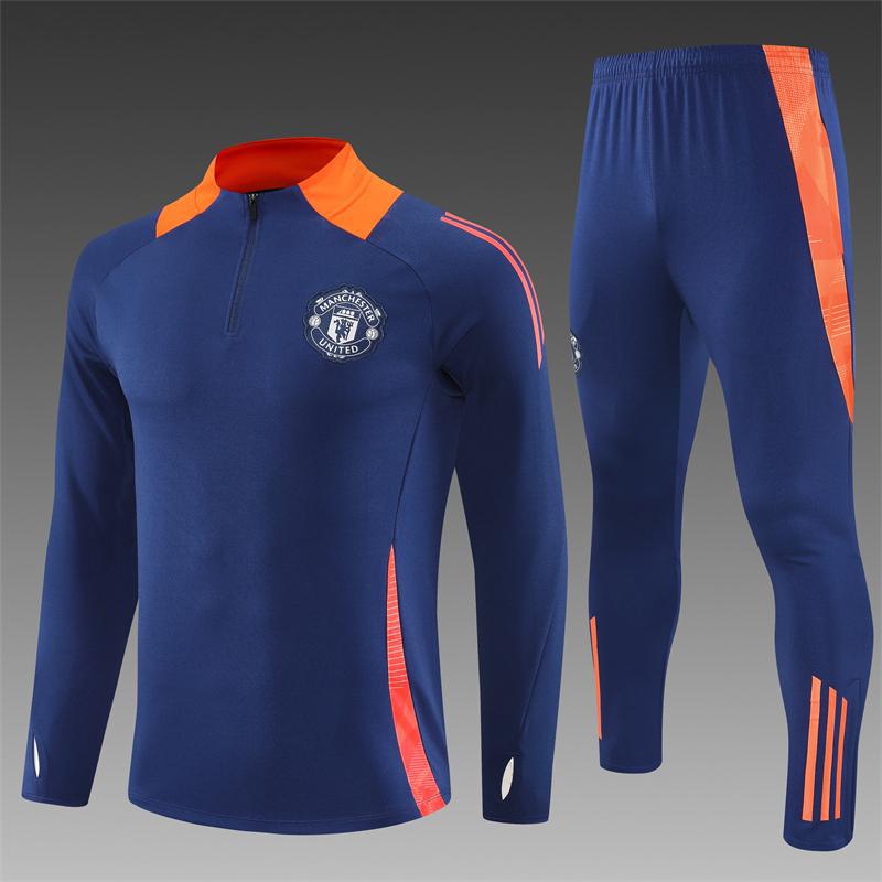 Adult Children'S Manchester United Training Uniform Set Men'S Long Sleeve Football Jersey Autumn & Winter Sports Quick Dry Breathable Casual Suit
