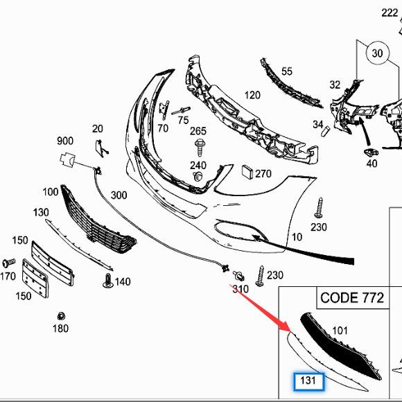 2228852221 Front Bumper Center Trim Bright Strip for Mercedes-Benz S-Class S350 W222, and More