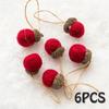 New Year 2023 6pcs Xmas Tree Ornament Wool Felt Pine Tower Ball Pine Cone Acorn String DIY Material Pendant Christmas Decor Home