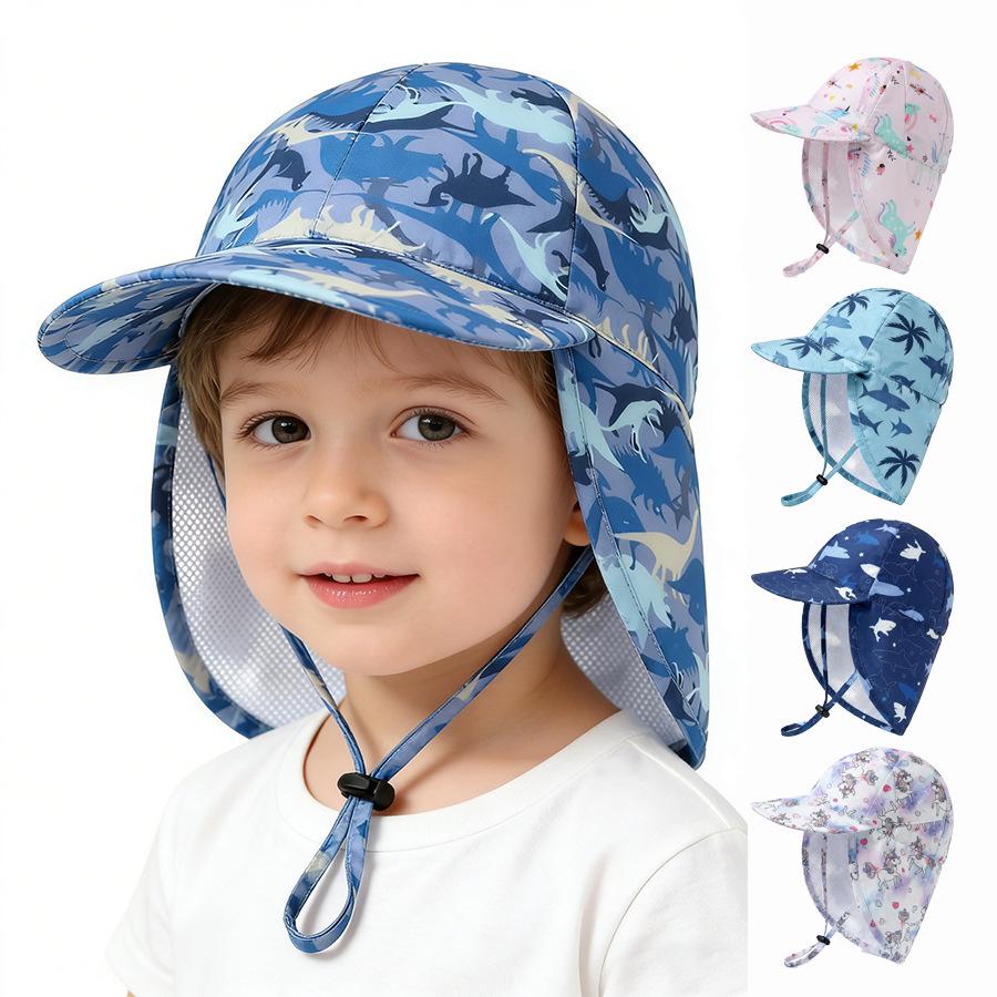 Kids' Quick-Dry Sun Hat with Neck Protection - Boys & Girls Baseball Cap for Outdoor Play