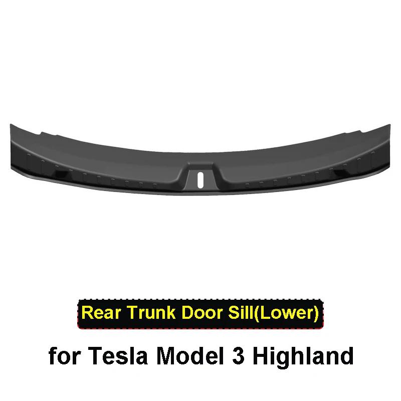 for Tesla Model 3 Highland 2024 2025 Rear Trunk Door Sill Protector Cover Anti-scratch Guard Board TPE Protection Accessories