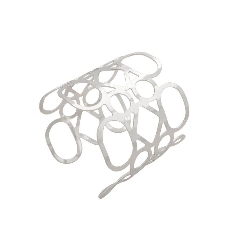 Women's European & American Fashion Metal Hollow-Out Exaggerated Elastic Bracelet Armlet