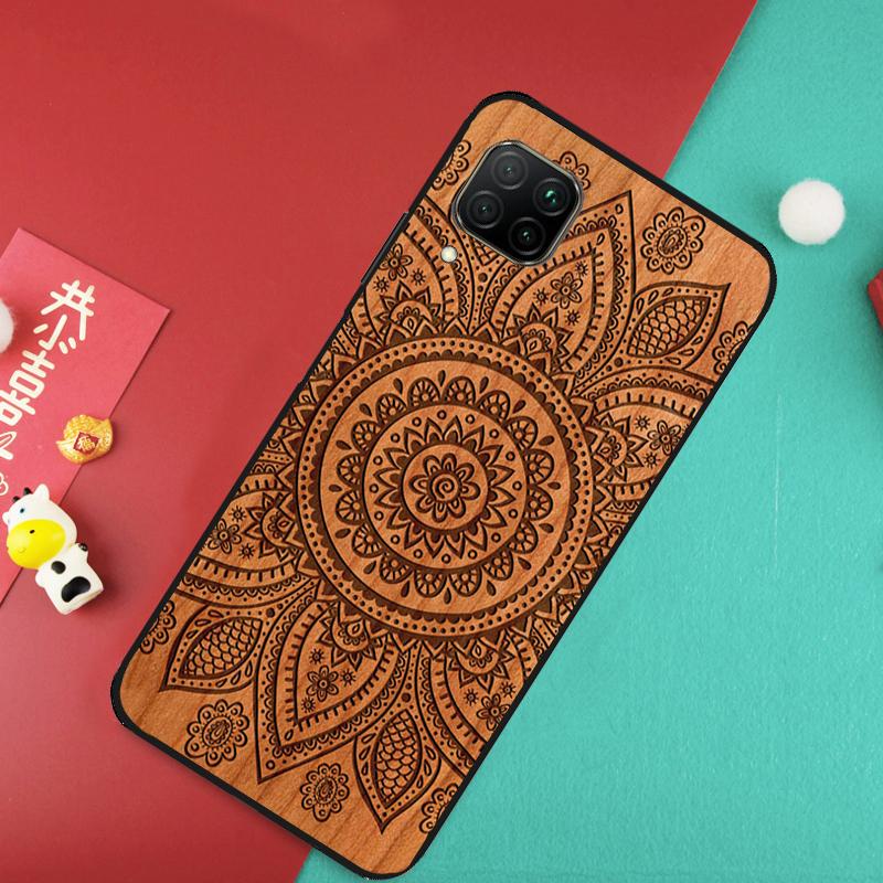 Mandala Floral Wood For Huawei Nova 7i 8i 11i 12i Y73 Y72 Y61 Y91 Y90 Y70 Y60 9 10 SE 11 Pro P30 P40 Lite Case