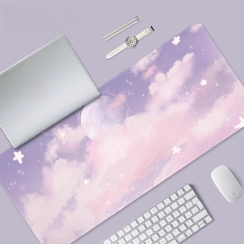 Scenic Landscape Large Mouse Pad Ocean Airplane Cloud Mountain Starry Sky NonSlip Rubber Extended Desk Mat