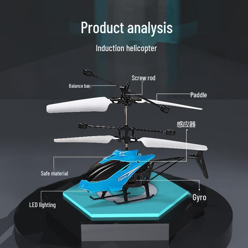 Gesture-Controlled Toy Drone Helicopter - Smart Induction Hover Aircraft for Kids