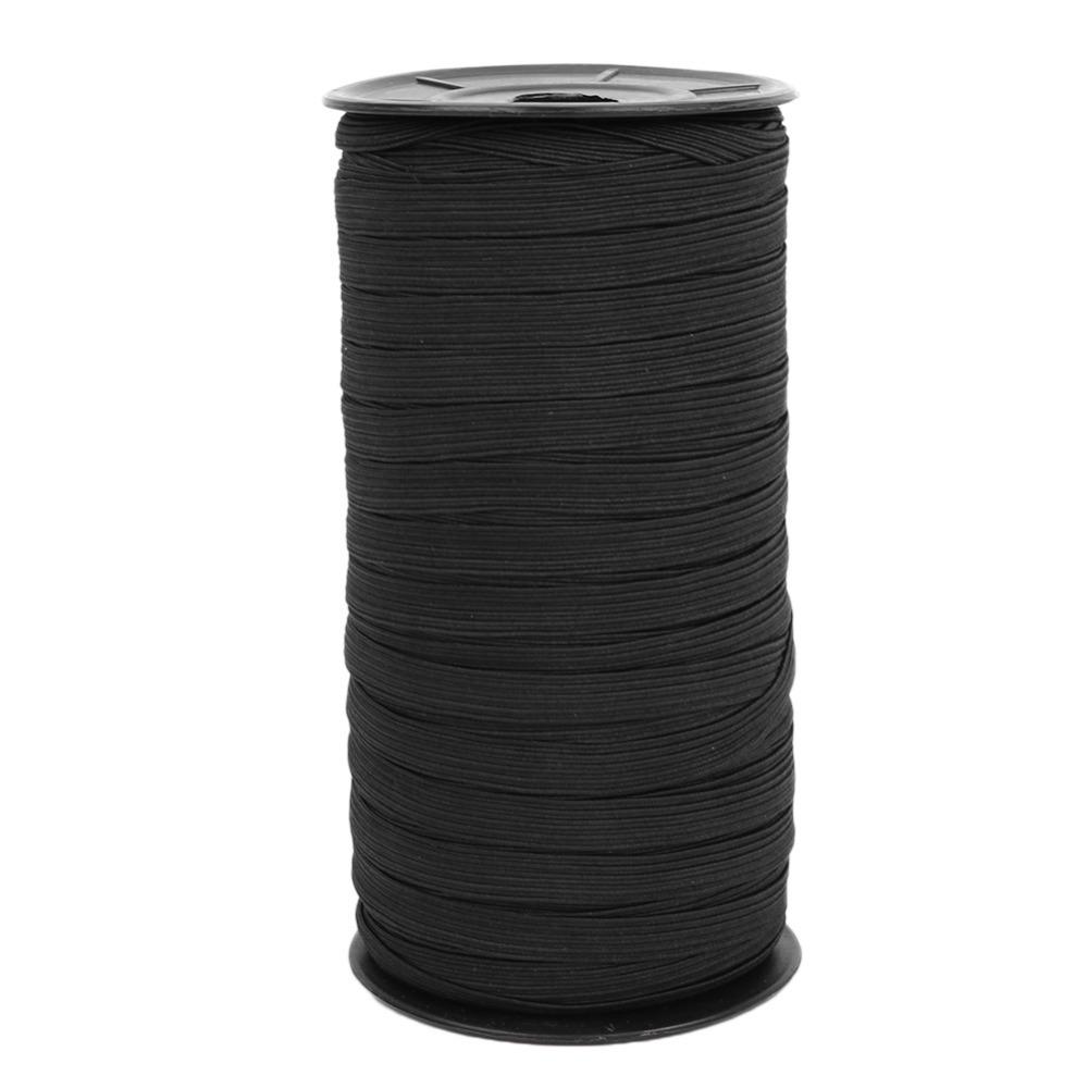 

1pcs White&Black Flat Knitted Elastic 100 Yards Length Heavy Stretch Flat Elastic Ribbon Elastic Cord Rope Sewing Accessory чёрный