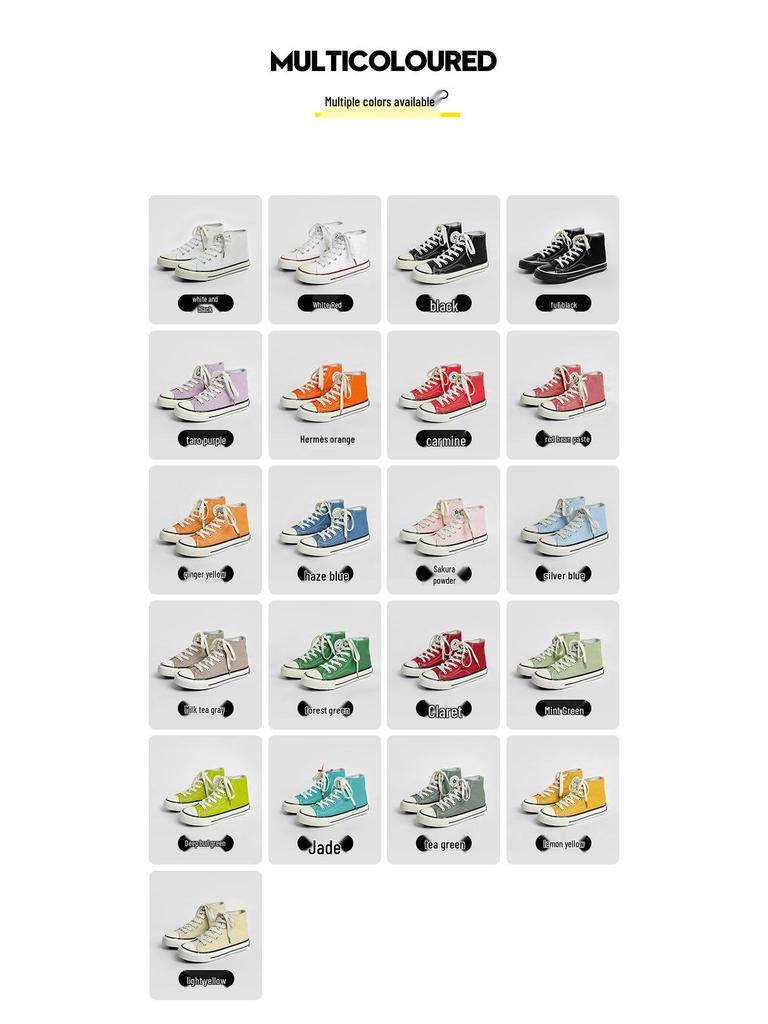 1970s Retro Canvas High-Top Shoes - Unisex, Versatile, Classic for Women and Men Spring 2025