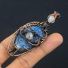Azurite Pendant, 999 Copper Wire Wrapped Gemstone Jewelry, Handmade Pendant, For Thanksgiving