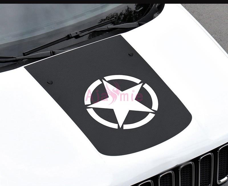 For Jeep Renegade 2016 2017 2018 Carbon Fiber Color Car Hood Film Star Car Sticker Protector Styling Accessories ALV1