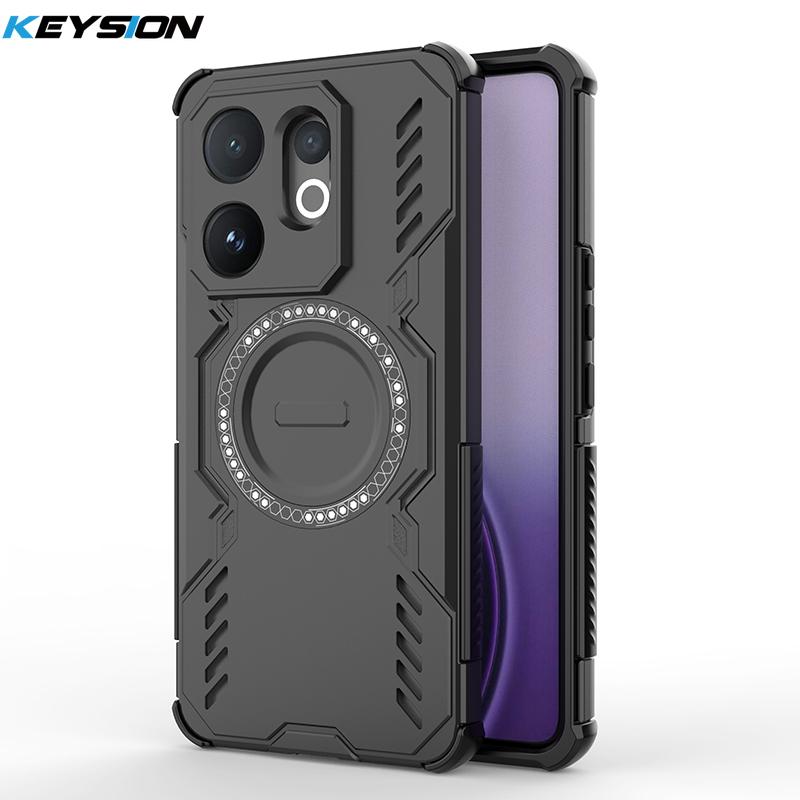 

KEYSION Hollow Heat Dissipation Case for VIVO V60 Soft Silicone+PC Magnetic Cooling Shockproof Phone Back Cover for VIVO V60 5G for VIVO V60 чёрный