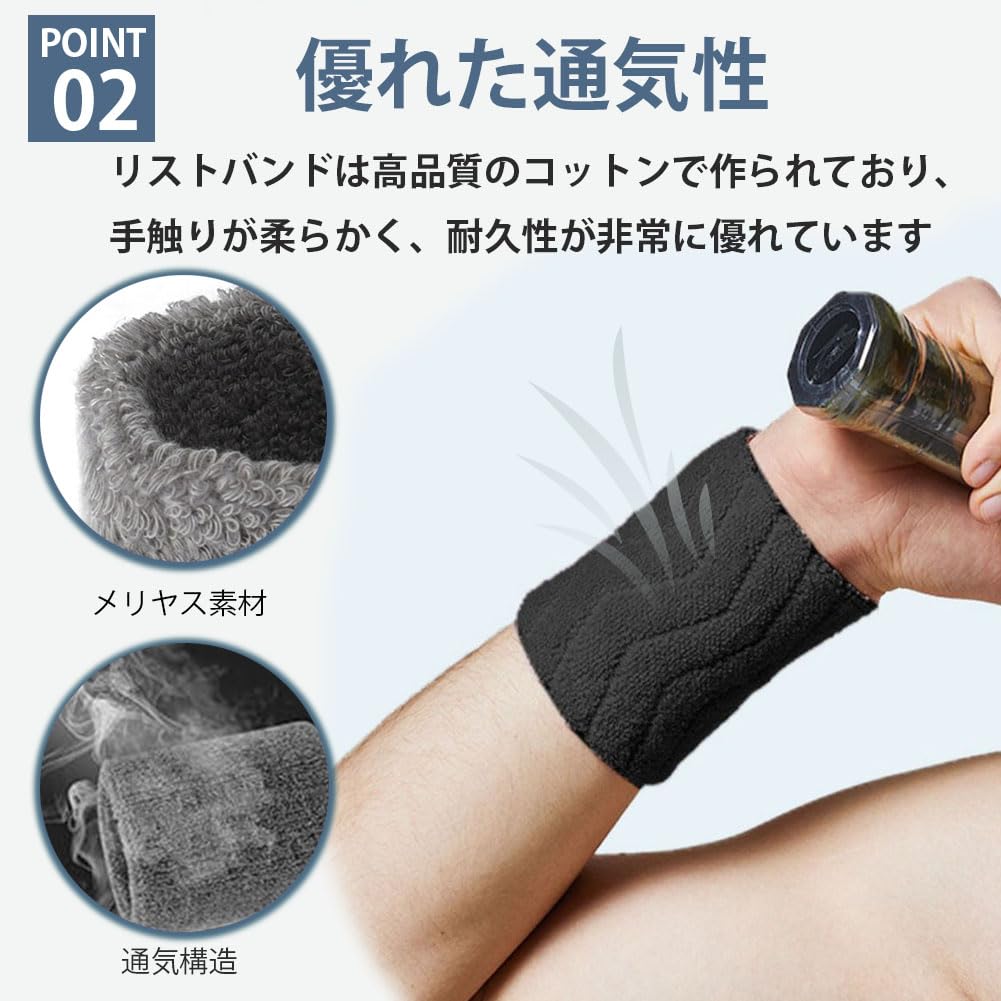 Wristband Sports Band Wrist Support [Set of 2] Water Absorbent,