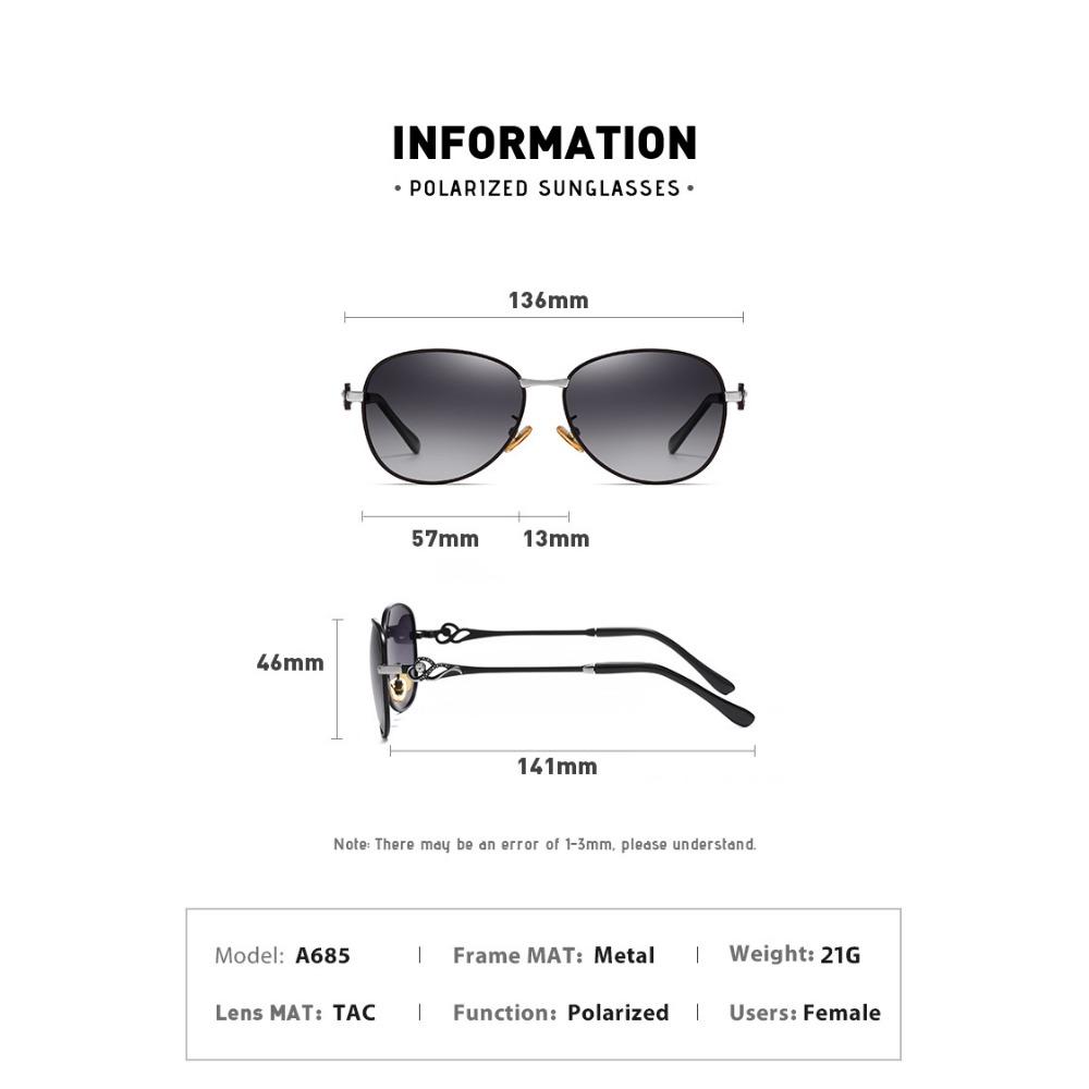 aoron Polarized Sunglasses European and American Two-color Sunglasses Women's Large-frame Sunglasses