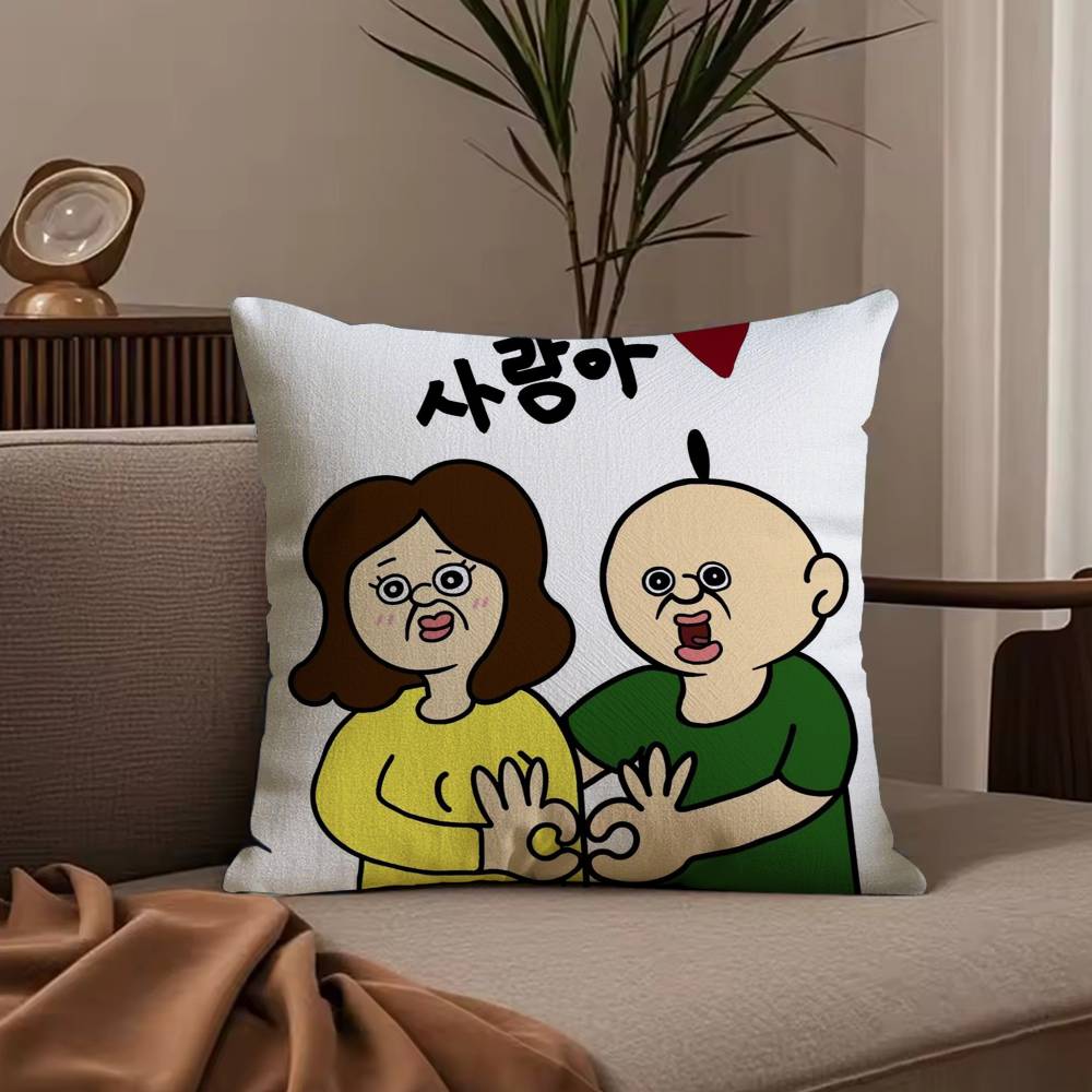 Funny Bonbons Daily Life Cartoon Pillow Case Anti-dustmite Pillowcase Invisible zipper silky short plush Sofa cushion cover