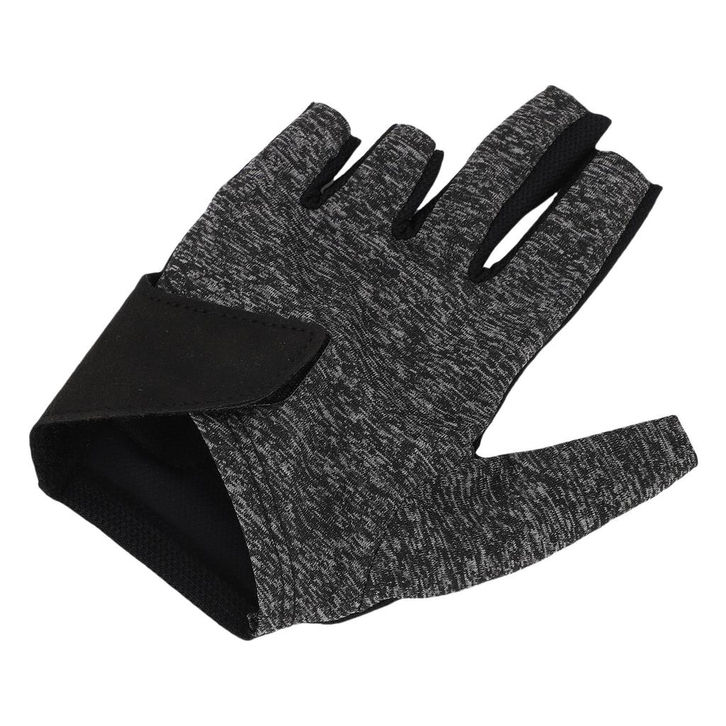 Pool Glove Left Hand Billiard Snooker Cue Sport Elastic 5 Finger Universal for Men Women Grey