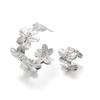 2 Fashionable and Elegant Flower Jewelry Sets, Metal Open Flower Bracelets, Rings, Accessories
