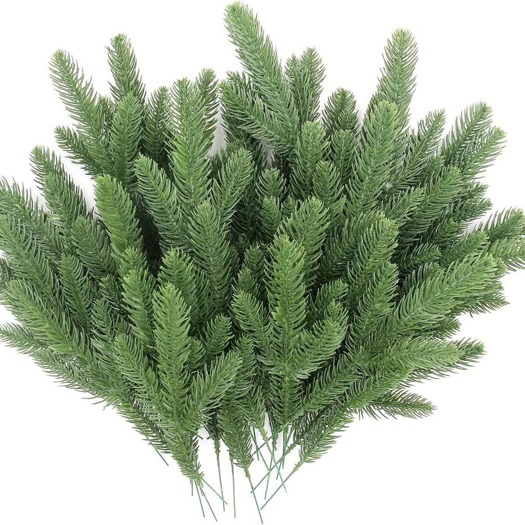 Artificial Pine Needle Branch Christmas Decoration - Soft Rubber Cypress Leaf Ornament