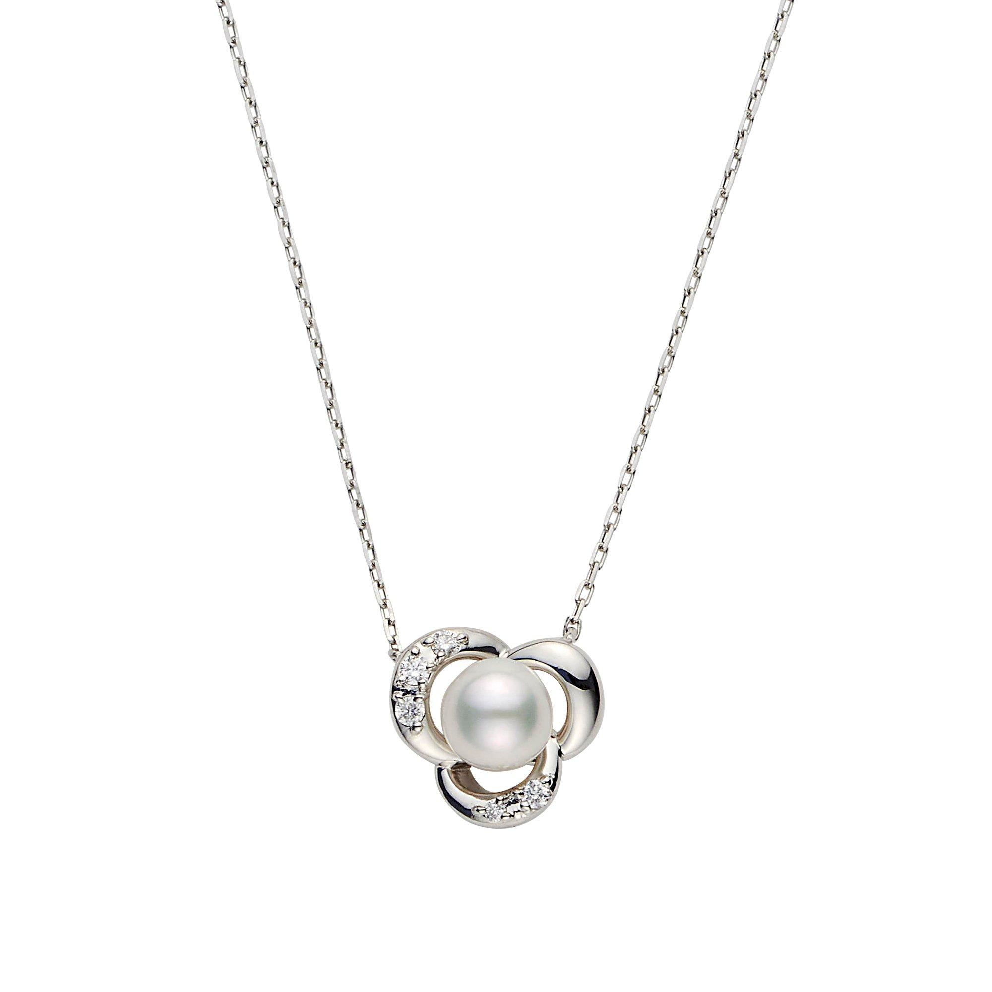 

Necklace PT950 Diamond Akoya Pearl Christine APVN188340PA [Official] [Vendome Aoyama]