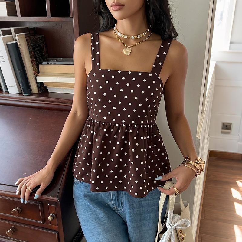 Summer Dotted Blazer Dress - Classic Vintage Style Blazer with Dotted Straps for Women S