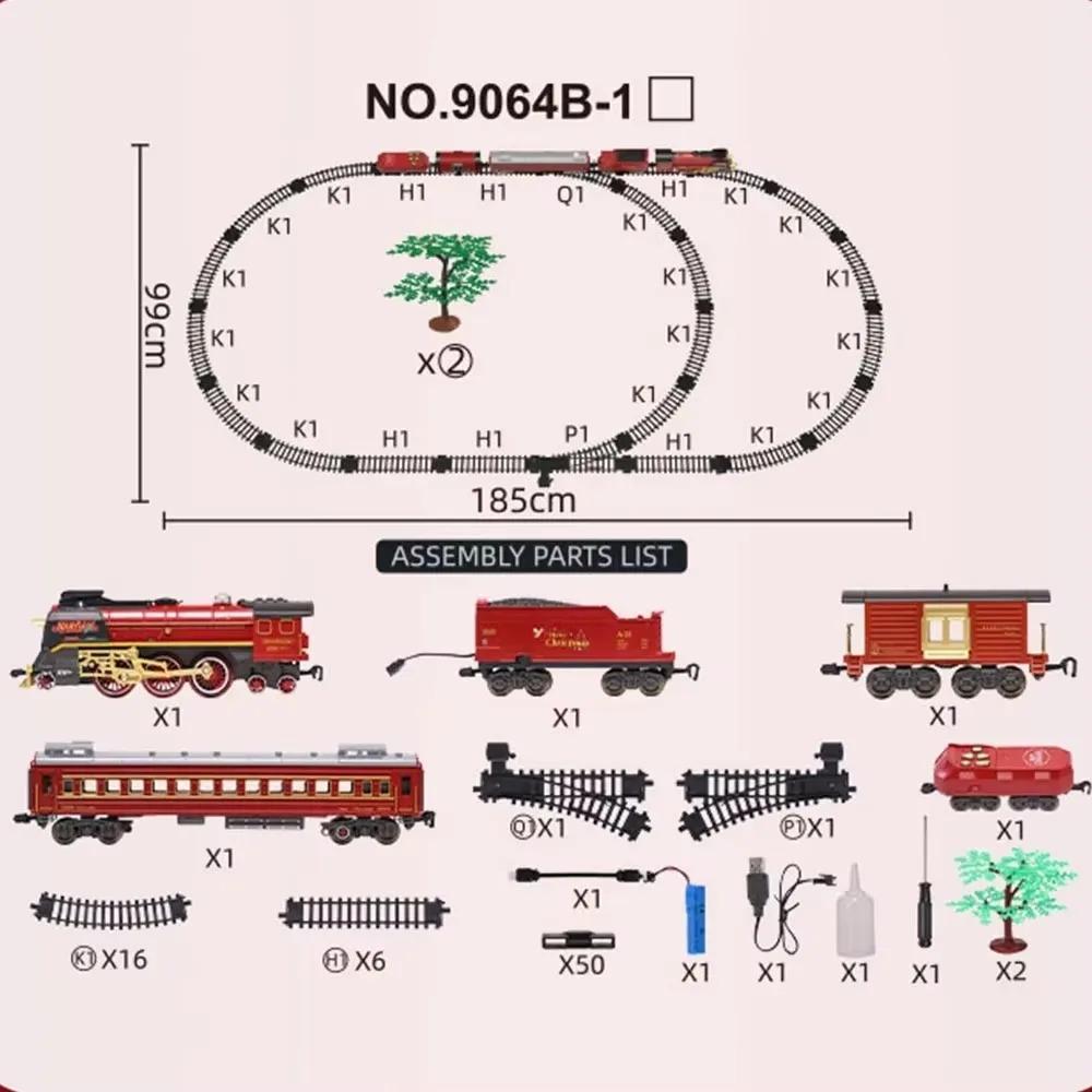 Klassische Fernbedienung Elektrische Eisenbahn Spielzeug Schienen Simulation Dampfschienen Zugmodell Lichter Spielzeug Weihnachtsgeschenk