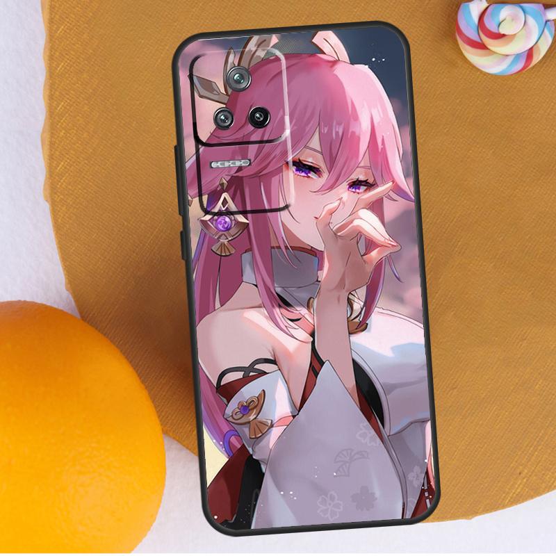 Genshin Impact Yae Miko For POCO F3 F4 GT M4 M5 X3 X4 Pro Phone Case For Xiaomi 12S Ultra 12T 11T Pro 12 11 Lite