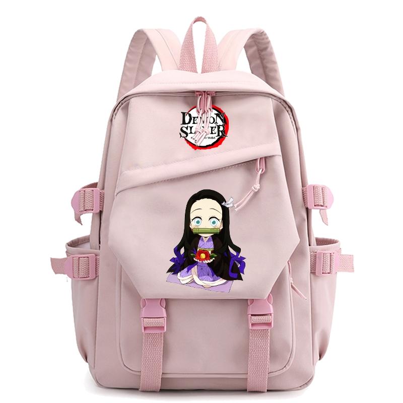 Anime Demon Slayer Ryggsekk Back To Schoolbag for Boy Girl Bookbag for Kid Gaver Menn Dame Reisebag Stor kapasitet ryggsekk