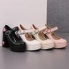 2025 Pumps Women Party Mary Jane Shoes Lolita Platform Leather 12cm Block Heels for Girls Red White Pink Black Size 43