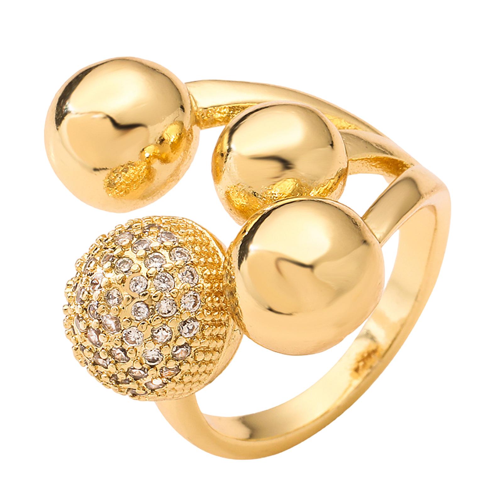 

Geometric Openwork Zircon Ring For Women Silver Gold Tone High Polish Copper Jewelry Lightweight Comfort Fit Gift Idea золотой