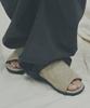 Romantic Move The Stitch Western Slide R25M702 (Beige Suede)
