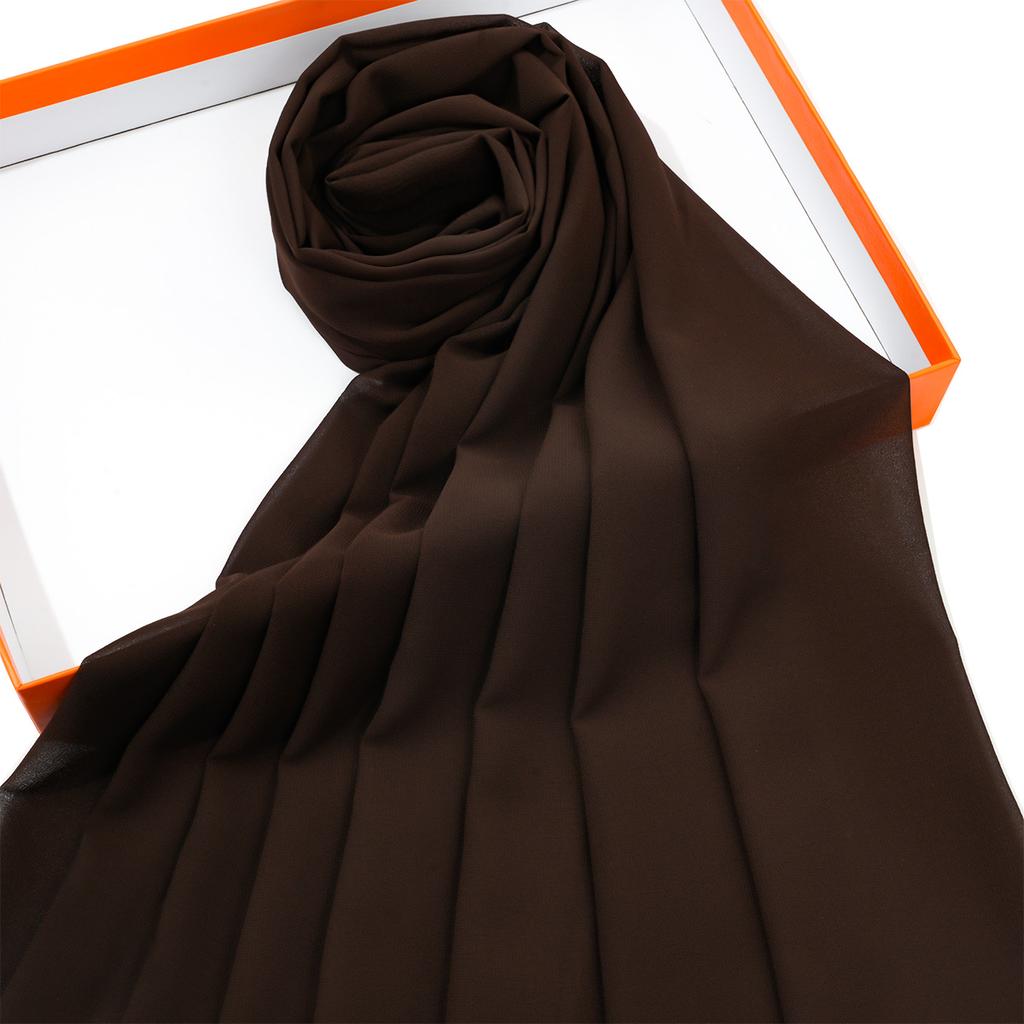Solid Color Chiffon Scarf Breathable Simple Casual Shawl Hijab Windproof Sunscreen Head Wrap for Women Women Abaya Accessories