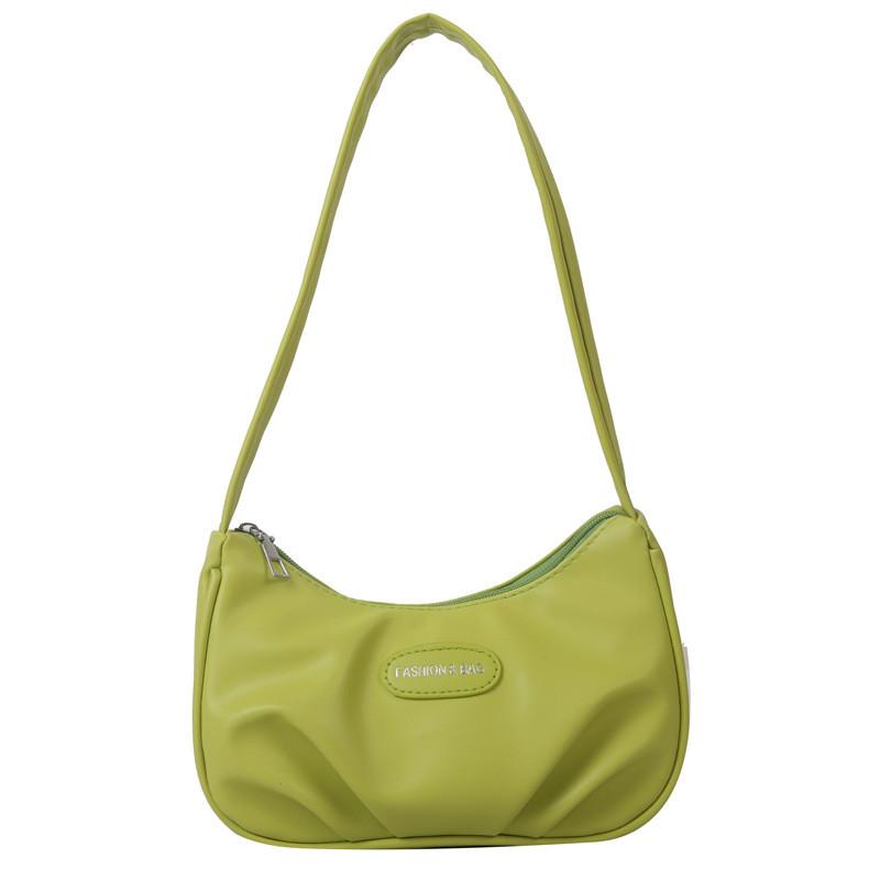 Borsa a Spalla da Donna Argentata con Materiale PU Pieghettato per Uso Quotidiano Casual