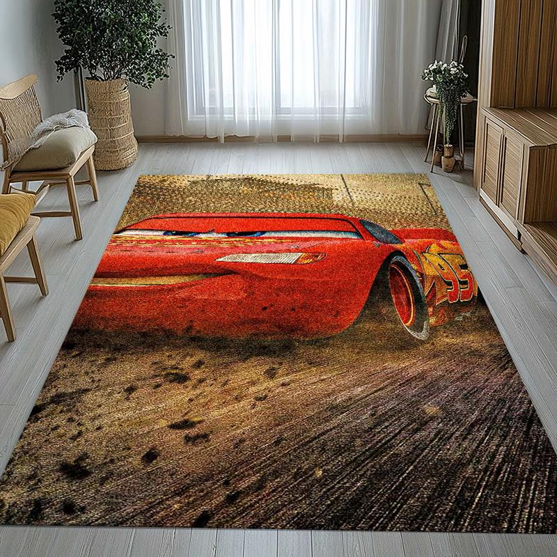 Cartoon Cars Lightning McQueen Living Room Non-Slip Area Rug Soft Carpet for Bedroom Kids Playroom Sofa,Home Decor Doormat Gift