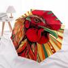 1pc Colorful Rooster Design Automatic Opening/Closing Umbrella with Foldable Design, Iron Frame, Outdoor Use, Festival Gift, Suitable for Fans, Travel