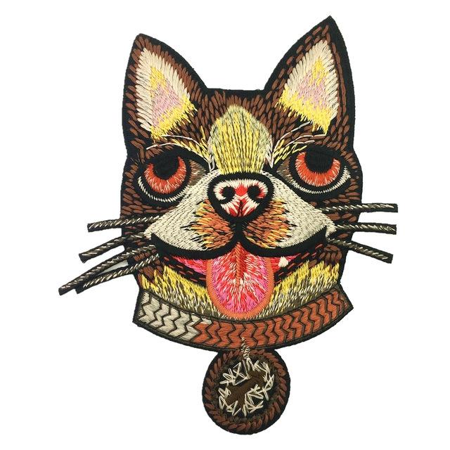 1Pc Sew Big Dog Head Embroidery Patch Embroidered Applique Animal Patches For Clothes Coat Hound Appl