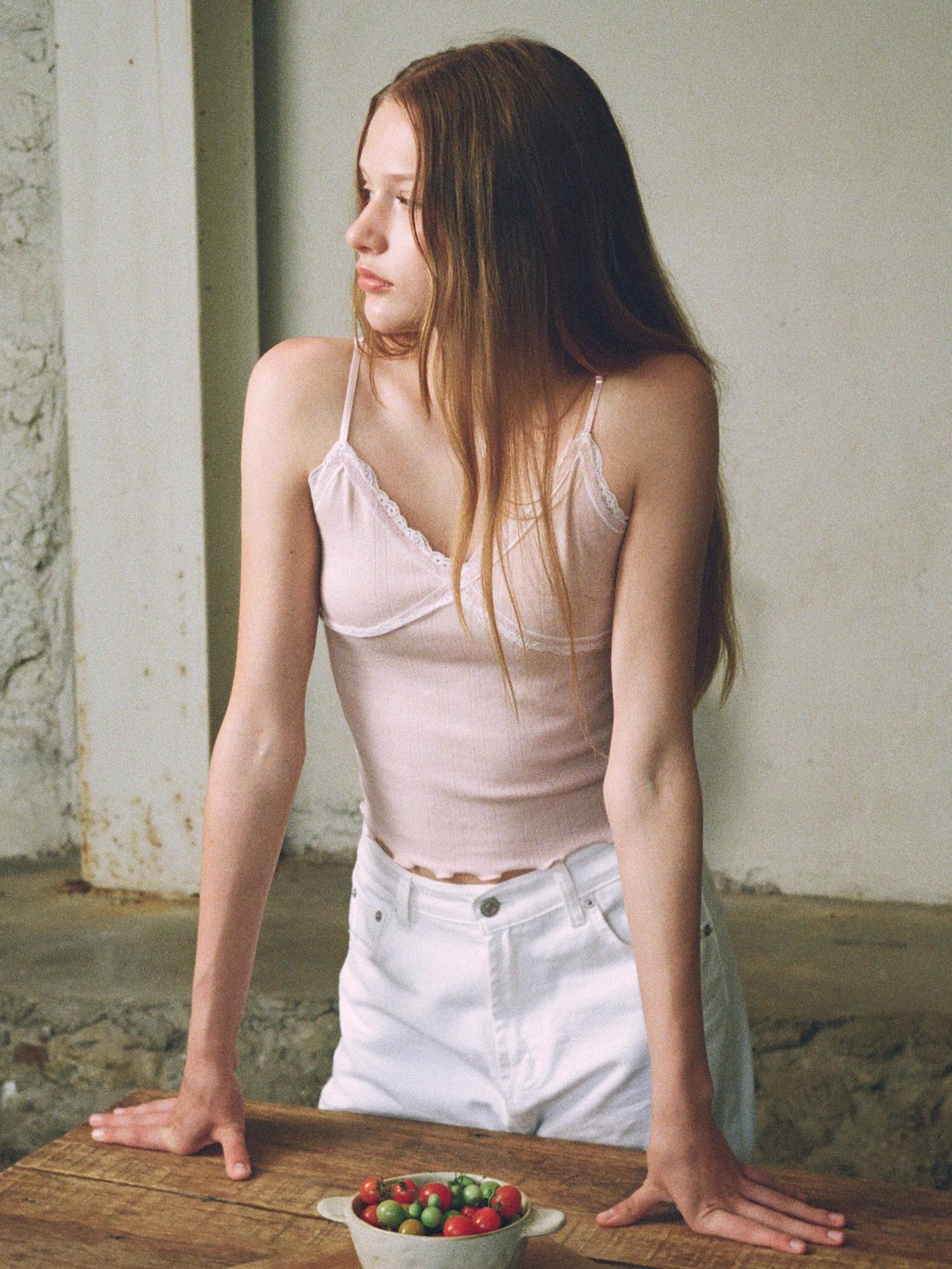 Heatherment Color Stitch Camisole (Pink) Pink/Os