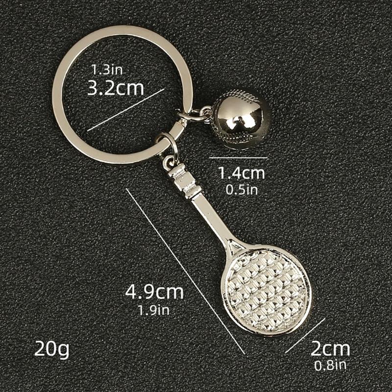 Appassionato di Tennis Accessorio Chiave Design Racchetta Metallici Texture in Lega Portachiavi Ciondolo per Fan Sportivi Regalo per Fan Sportivi