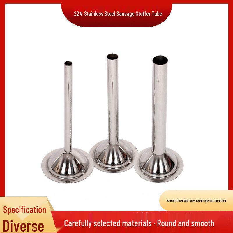 22# Stainless Steel Sausage Stuffer Tube Set - 3 Pieces
