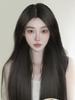 Select Front Lace Full Wig Long Curl Full Wig Korean Fashion KPOP Free Arrangement Wig Natural Black Straight Medical Use Natural Black Lily's