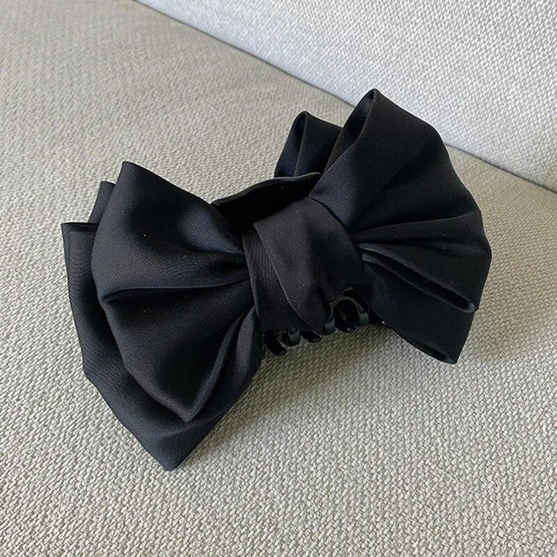 

Французский бант заколка-краб для волос для женщин элегантная двойная большая атласная заколка для волос заколка-краб заколки-банты заколки-заколки аксессуары для волос