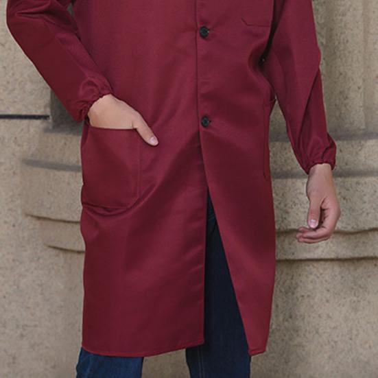 Arbeitsmantel Revers Langarm Einreiher Pflegeleicht Knitterfest Arbeitsjacke mit Großen Aufgesetzten Taschen Funktional