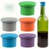 1/5Pcs Silicone Wine Bottle Stopper, Vacuum Sealed Wine Corks, Leak Proof Round Cap, Champagne Beer Beverages Corks