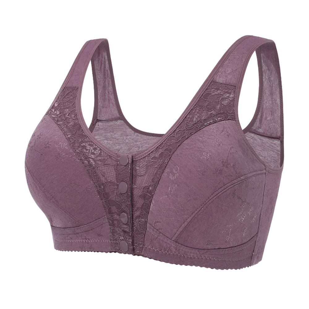 Bra Large Cup Thin Cotton Cotton Vest Middle-aged Side Anti-dew Point Full Cover Large Size Bra