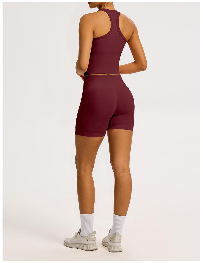 Women’s Seamless Racerback Yoga Tank Top – Belly Covering Fitness Sports Apparel
