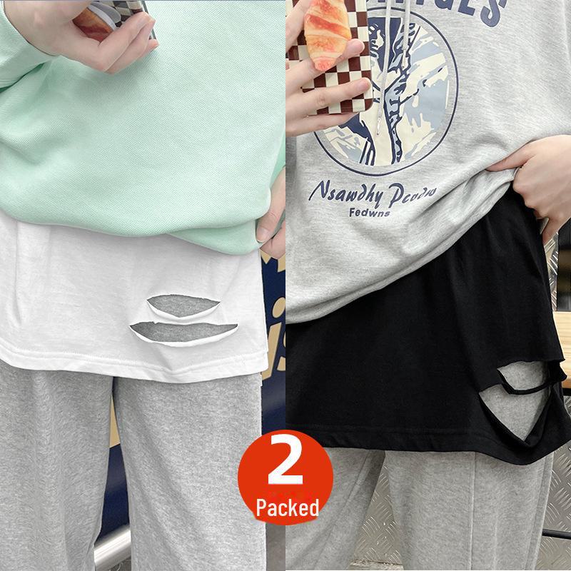 

Жіноча багатошарова спідниця з подолом із штучною двокомпонентною футболкою та светром L (recommended 80-110 jin)