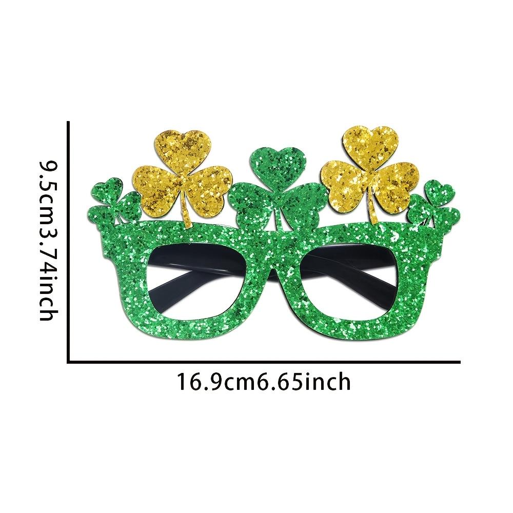 6pcs St. Patrick's Day Eyeglasses - Glittery Green Party Favors & Photo Props, Perfect for Celebrations, Photo Booth Props|Holiday Accessories