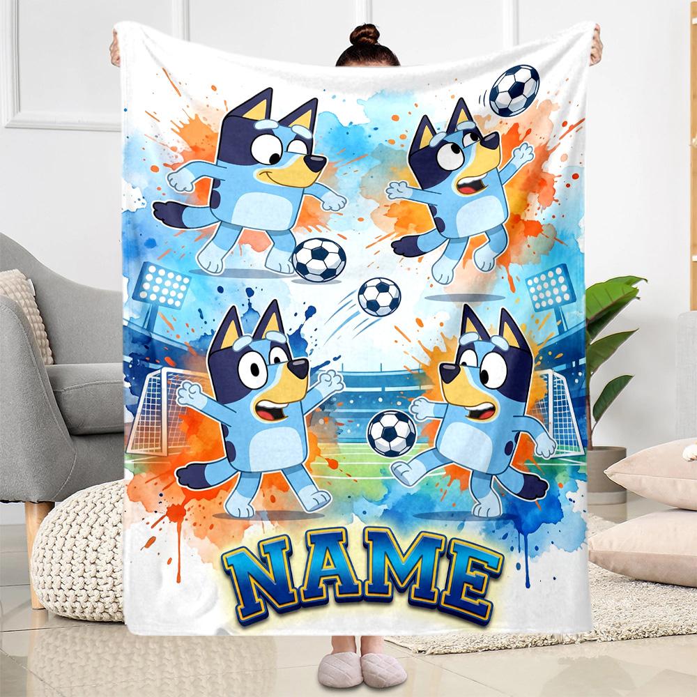 Football Fun Personalized Text Blanket Lightweight Customizable Blanket Warmthful Decor Suitable for Office Seaside Living Room Office Chair