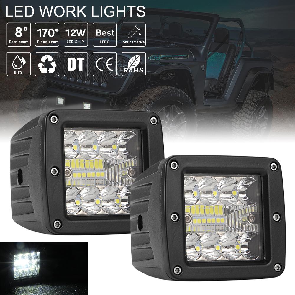 2x 5"INCH 144W LED Work Light Bar Spot Pods Driving OffRoad Tractor 4WD ATV 12V 2x 5"INCH 144W LED Work Light Bar Spot Pods Driving OffRoad Tractor 4WD ATV 12V